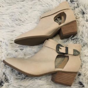 Booties with cut outs on the sides